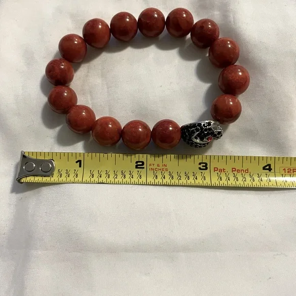 Handmade 12 mm Bead Bracelet red Jasper “ward off negative energy and EMFs, - Picture 2 of 4